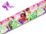 LBP06118 - Listón Estampado de 5,0 cm - La princesa y el sapo (por metro)