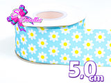 LBP06077 - Listón Estampado de 5,0 cm - Flores (por metro)