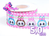 LBP06079 - Listón Estampado de 5,0 cm - Labubu (por metro)
