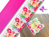 PXQ00102 - 1 Listón Estampado + 1 Listón Unicolor + 1 Resina para Moño
