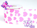LBP07059 - Listón Estampado de 7,5 cm - Corazones (por metro)