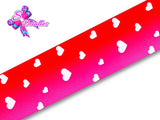 LBP07244 - Listón Estampado de 7,5 cm - Corazones (por metro)