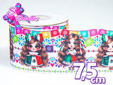 LBP07335 - Listón Estampado de 7,5 cm - Mexico (por metro)