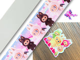 PXQ00105 - 1 Listón Estampado + 1 Listón Unicolor + 1 Resina para Moño
