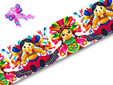 LBP07041 - Listón Estampado de 7,5 cm - Mexico (por metro)