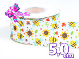 LBP06094 - Listón Estampado de 5,0 cm - Abejas (por metro)