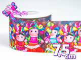 LBP07450 - Listón Estampado de 7,5 cm - Mexico (por metro)