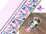 PXQ00508 - 1 Listón Estampado + 1 Listón Unicolor + 1 Resina para Moño