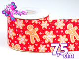 LBP27429 - Listón Estampado de 7,5 cm - Navidad (por metro)