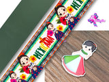 PXQ00610 - 1 Listón Estampado + 1 Listón Unicolor + 1 Resina para Moño