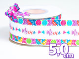 LBP06058 - Listón Estampado de 5,0 cm - Mexico (por metro)