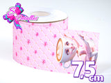 LBP07285 - Listón Estampado de 7,5 cm - Ballerina Capuchina (Tira)