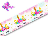 LBP06112 - Listón Estampado de 5,0 cm - Unicornio (por metro)