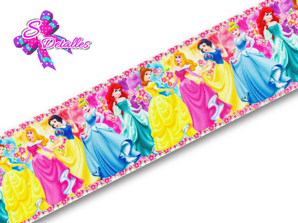 LBP07459 - Listón Impreso de 7,5 cm - Princesas (por metro)