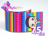 LBP07188 - Listón Estampado de 7,5 cm - Mexico (por Tira)