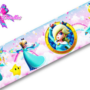 LBP07049 - Listón Estampado de 7,5 cm - Rosalina  (por metro)