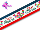 LBP06097 - Listón Estampado de 5,0 cm - Mexico (por metro)