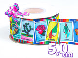 LBP06124 - Listón Estampado de 5,0 cm - Loteria (por metro)