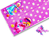 LBP07068 - Listón Estampado de 7,5 cm - Rosalina  (por Tira de 82 cm)