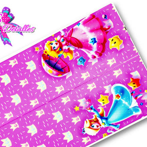 LBP07068 - Listón Estampado de 7,5 cm - Rosalina  (por Tira)