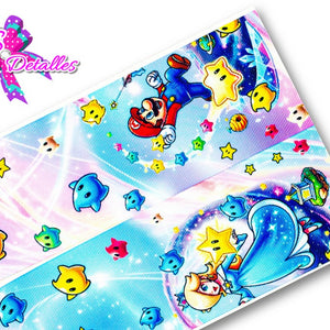 LBP07067 - Listón Estampado de 7,5 cm - Rosalina  (por Tira)