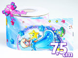 LBP07067 - Listón Estampado de 7,5 cm - Rosalina (por Tira de 82 cm)