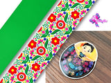 PXQ00525 - 1 Listón Estampado + 1 Listón Unicolor + 1 Resina para Moño