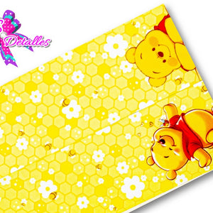 LBP07408 - Listón Estampado de 7,5 cm - Winnie Pooh (por Tira)