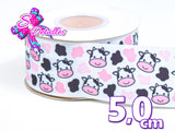 LBP06136 - Listón Estampado de 5,0 cm - Vacas (por metro)