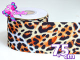 LBP07423 - Listón Estampado de 7,5 cm - Animal Print (por metro)