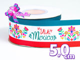 LBP06097 - Listón Estampado de 5,0 cm - Mexico (por metro)