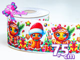 LBP27458 - Listón Estampado de 7,5 cm - Navidad (por metro)