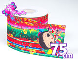 LBP07228 - Listón Impreso de 7,5 cm - Muñeca (Tira de 83 cm)