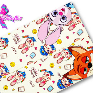 LBP07224 - Listón Estampado de 7,5 cm - Zootopia (por Tira)