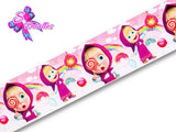 LBP06142 - Listón Estampado de 5,0 cm - Masha y el Oso (por metro)