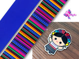 PXQ00332 - 1 Listón Estampado + 1 Listón Unicolor + 1 Resina para Moño