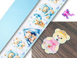 PXQ00533 - 1 Listón Estampado + 1 Listón Unicolor + 1 Resina para Moño