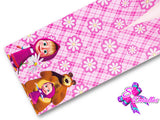 LBP07307 - Listón Estampado de 7,5 cm - Masha y el oso (Tira de 81 cm)