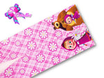 LBP07307 - Listón Impreso de 7,5 cm - Masha y el oso (Tira de 81 cm)