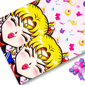 LBP07260 - Listón Estampado de 7,5 cm - Sailor Moon (Tira de 81 cm)