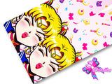 LBP07260 - Listón Estampado de 7,5 cm - Sailor Moon (Tira de 81 cm)