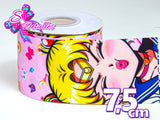 LBP07260 - Listón Estampado de 7,5 cm - Sailor Moon (por Tira)