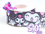 LBP06157 - Listón Estampado de 5,0 cm - Kuromi (por metro)
