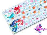 LBP07352 - Listón Estampado de 7,5 cm - Sirenita (Tira de 82 cm)