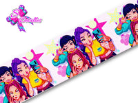 LBP07088 - Listón Estampado de 7,5 cm - Huntrix (por metro)