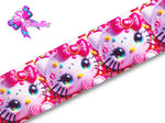 LBP07124 - Listón Estampado de 7,5 cm - Hello Kitty (por metro)