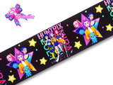 LBP07254 - Listón Estampado de 7,5 cm - Huntrix (por metro)