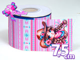 LBP07300 - Listón Estampado de 7,5 cm - Vaquera (por Tira)