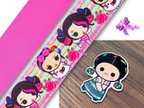 PXQ00342 - 1 Listón Estampado + 1 Listón Unicolor + 1 Resina para Moño