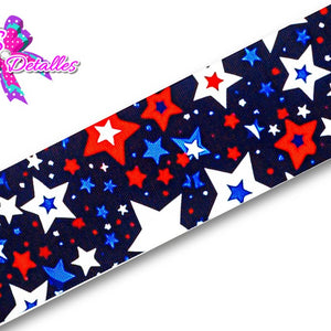 LBP07034 - Listón Estampado de 7,5 cm - Estrellas (por metro)